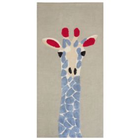 Tapis enfant imprimé girafe en coton 80 x 150 cm multicolore SAKUBO