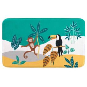 Tapis Enfant Imprimé "Jungle Story" 45x75cm Vert