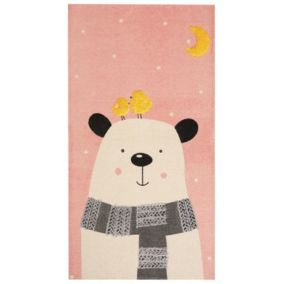 Tapis enfant imprimé ours en coton 80 x 150 cm multicolore TAPAK