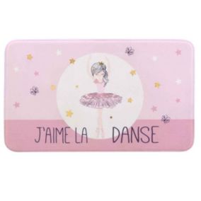 Tapis Enfant Imprimé "Petite étoile" 45x75cm Rose