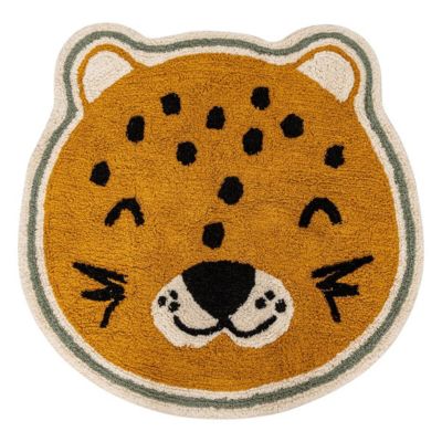 Tapis enfant léopard Kori jaune ocre D90cm - Atmosphera