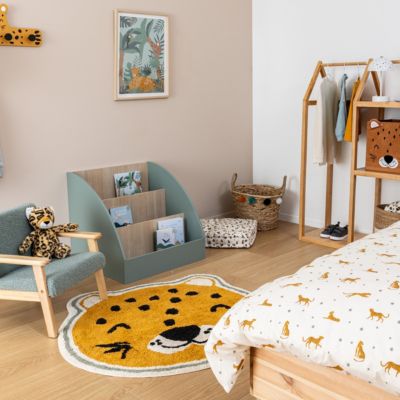 Tapis enfant léopard Kori jaune ocre D90cm - Atmosphera