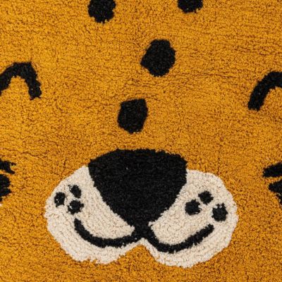 Tapis enfant léopard Kori jaune ocre D90cm - Atmosphera