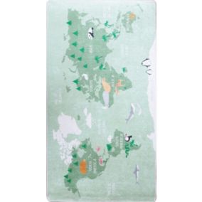 Tapis Enfant Monde, Vert, Dimension: 100X150