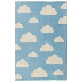 Tapis enfant motif nuage bleu 60 x 90 cm GWALIJAR