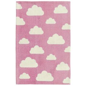 Tapis enfant motif nuage rose 60 x 90 cm GWALIJAR