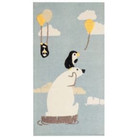 Tapis enfant motif ours polaire en coton 80 x 150 cm multicolore BARUS