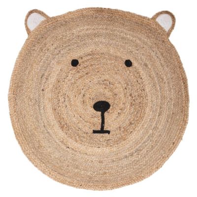 Tapis enfant "Ourson" - jute D100 cm - Atmosphera