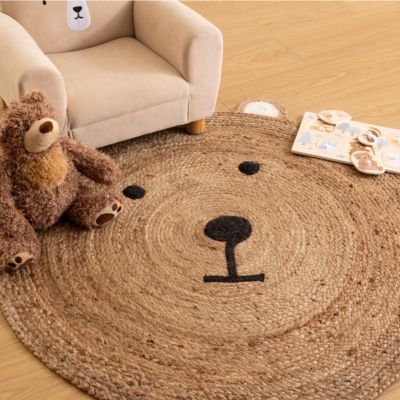 Tapis enfant "Ourson" - jute D100 cm - Atmosphera