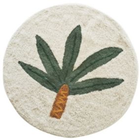 Tapis enfant rond en coton tufté