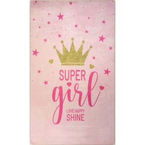 Tapis enfant SUPER GIRLS 80 x 150 cm - Rose