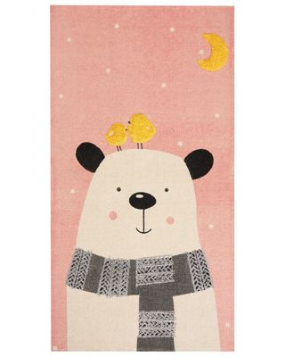 Tapis enfant TAPAK Rose 80 x 150 cm Coton