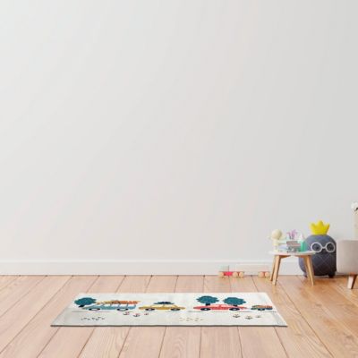 Tapis enfant voiture en coton canvas 60x90cm