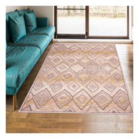 tapis entrée 60x110 tissé gris rectangle motif berbère AF MEKNEZA