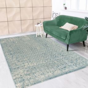 tapis entrée 80x150 tissé noir rectangle motif faux uni NITOU 3