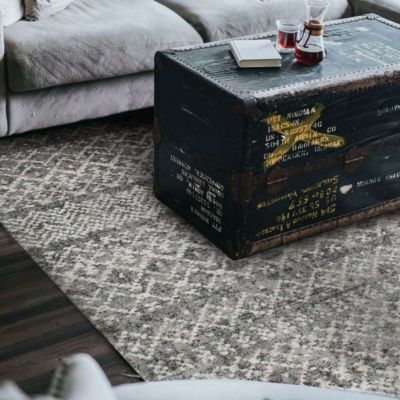 Tapis esprit scandinave à motifs ethniques gris foncé 160x230