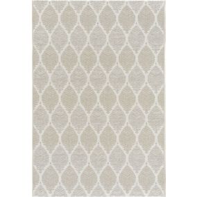 Tapis Essenza - Nature urbaine - Feuilles beige ton sur ton - 120 x 170 cm