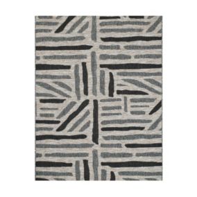 Tapis extérieur - 120x160cm - gris - 100% polypropylène résistant aux UV - 1200 gr/m2 - 204 000 Points/m² - LACY