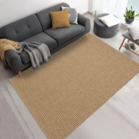 Tapis extérieur 120x170 tissé kilim marron et beige BOTANI 1