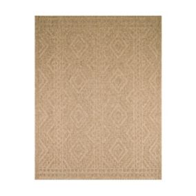 Tapis extérieur - 120x170cm - naturel - 100% polypropylène résistant aux UV - 1400 gr/m2 - LUANA