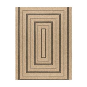 Tapis extérieur - 120x170cm - naturel - 100% polypropylène résistant aux UV - 1400 gr/m2 - NOUR