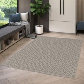 Tapis extérieur 160x230 tissé kilim gris MOONDOW