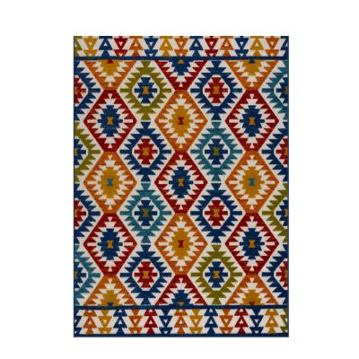 Tapis extérieur - 160x230cm - Multicolor - 100% polypropylène résistant aux UV - Motifs en relief - VENISE