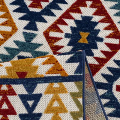Tapis extérieur - 160x230cm - Multicolor - 100% polypropylène résistant aux UV - Motifs en relief - VENISE