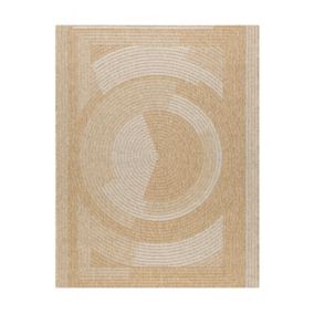 Tapis extérieur - 160x230cm - naturel - 100% polypropylène résistant aux UV - 1400 gr/m2 - OXANA