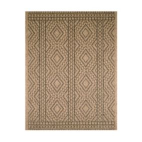 Tapis extérieur - 200x290cm - naturel - 100% polypropylène résistant aux UV - 1400 gr/m2 - CASSI