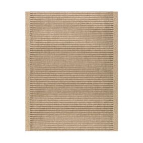 Tapis extérieur - 200x290cm - naturel - 100% polypropylène résistant aux UV - 1400 gr/m2 - KAFÉ