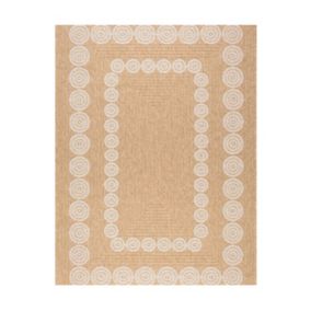 Tapis extérieur - 200x290cm - naturel - 100% polypropylène résistant aux UV - 1400 gr/m2 - LIAK