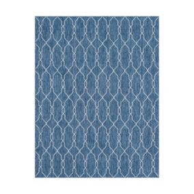 Tapis extérieur - 67x180cm - Bleu - 100% polypropylène - 192 000pts/m2 - BIARRITZ