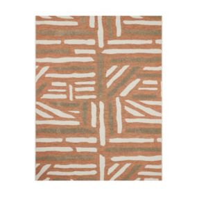 Tapis extérieur - 70x140cm - orange - 100% polypropylène résistant aux UV - 1200 gr/m2 - 204 000 Points/m² - LINA