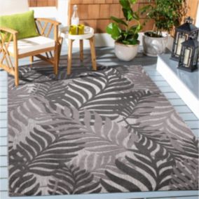 Tapis extérieur 80x150 tissé kilim gris CHIMEK