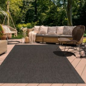 Tapis extérieur 80x150 tissé kilim taupe SUNSAU 7