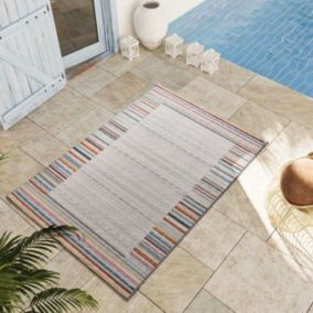 Tapis extérieur ATTICGO multicolore rectangulaire géométrique 80x150 cm SAMARA