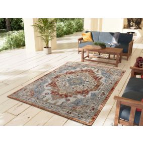 Tapis extérieur ATTICGO rouille rectangulaire vintage 120x170 cm LUNA
