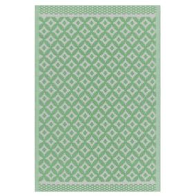 Tapis extérieur au motif géométrique vert clair 120 x 180 cm THANE