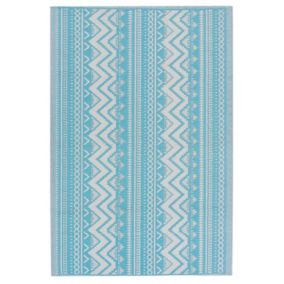 Tapis extérieur au motif zigzag turquoise 120 x 180 cm NAGPUR