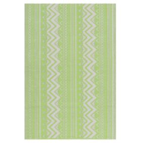 Tapis extérieur au motif zigzag vert 120 x 180 cm NAGPUR