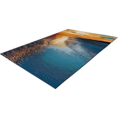 Tapis extérieur bleu design plat Lohko 290x200 CM - Bleu