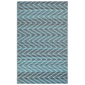 Tapis extérieur bleu à motif zigzag 120 x 180 cm BALOTRA