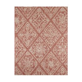 Tapis extérieur carré - 200x200cm - rose - 100% polypropylène résistant aux UV - 800gr/m2 - 192 000 Points/m² - TERA