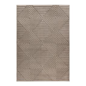 Tapis extérieur et intérieur 3D moderne graphique Bianca 150x80 CM - Argenté