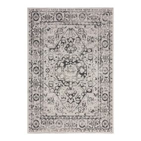 Tapis extérieur et intérieur ethnique Fuera 290x200 CM - Gris