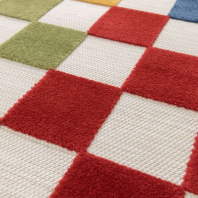 Tapis extérieur et intérieur motif damier - Petit Marius - Multicolore - 160 x 230 cm