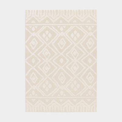 Tapis extérieur et intérieur motif ethnique - Brasilia - Crème - 120 x 170 cm