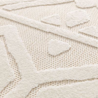 Tapis extérieur et intérieur motif ethnique - Brasilia - Crème - 120 x 170 cm