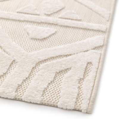Tapis extérieur et intérieur motif ethnique - Brasilia - Crème - 120 x 170 cm